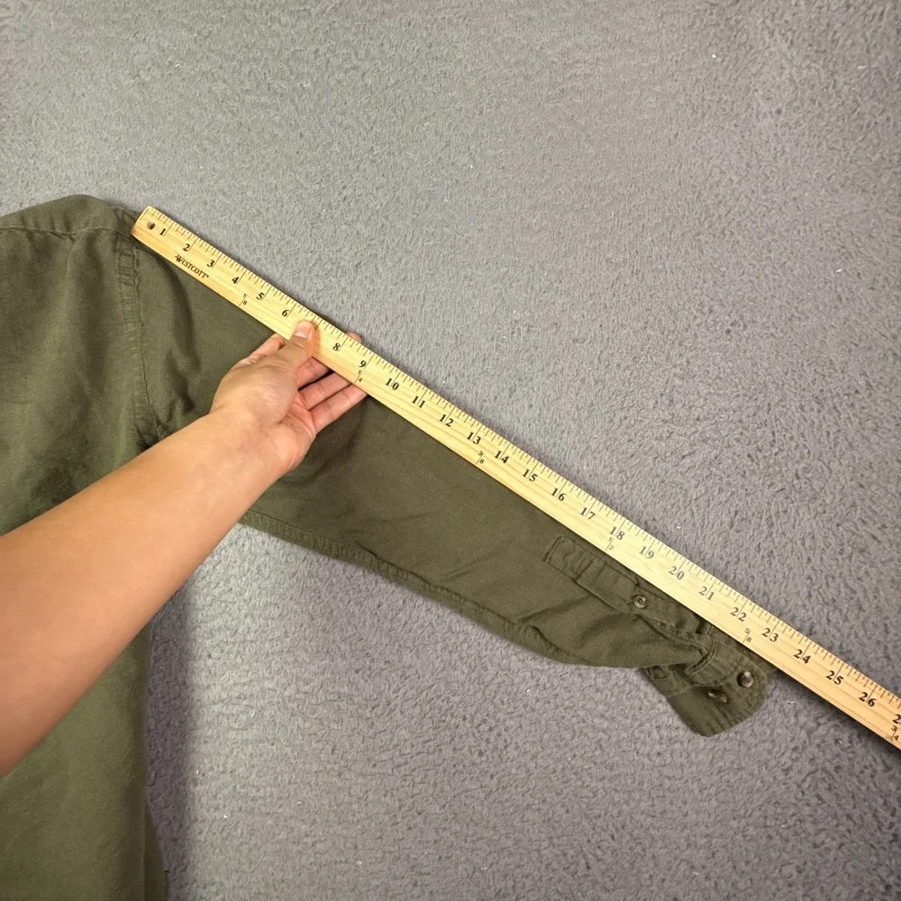 Banana Republic Shirt Mens M Green Long Sleeve Linen Blend Button Up Summer